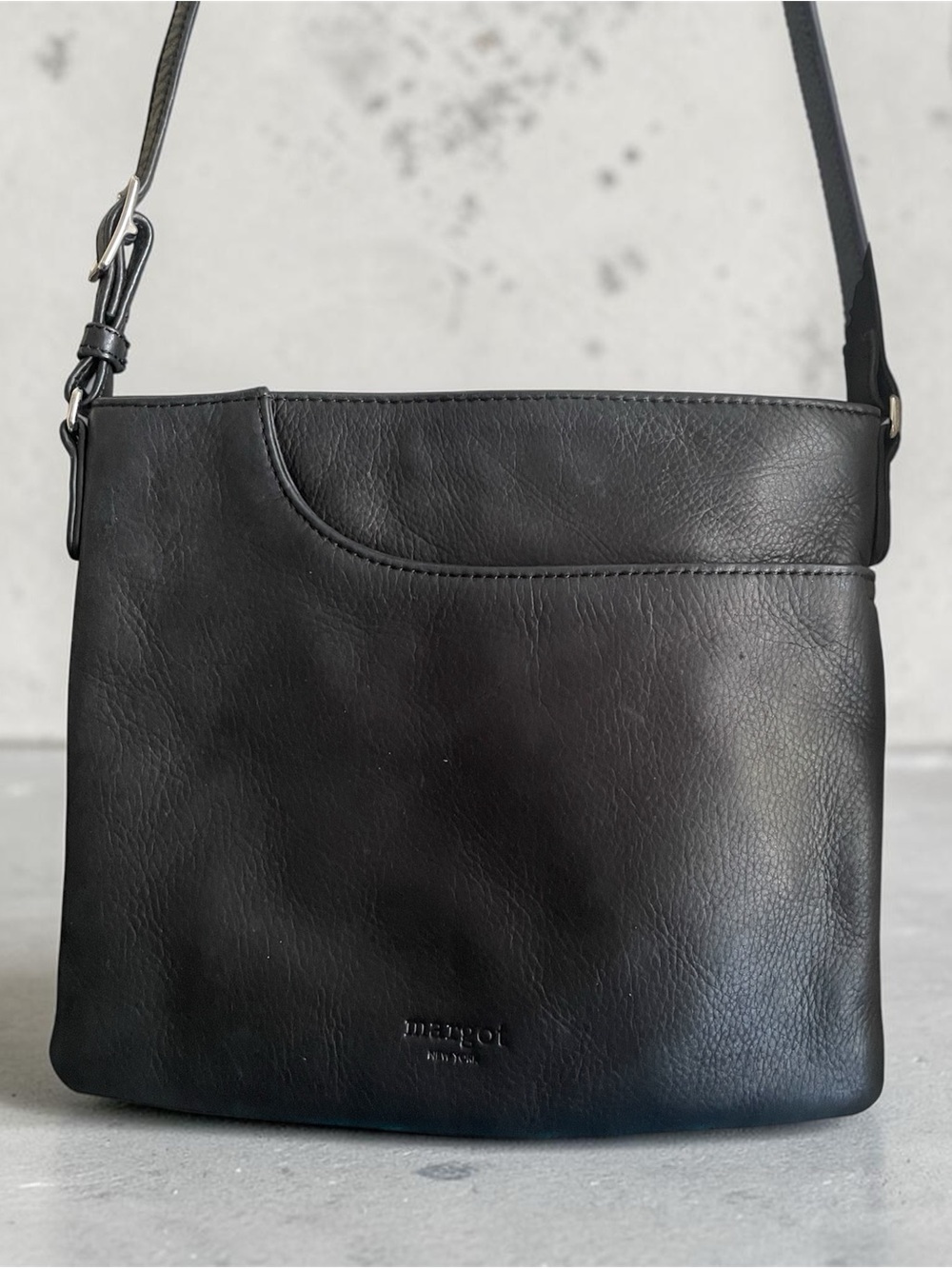 Margot New York Black Leather Crossbody Bag